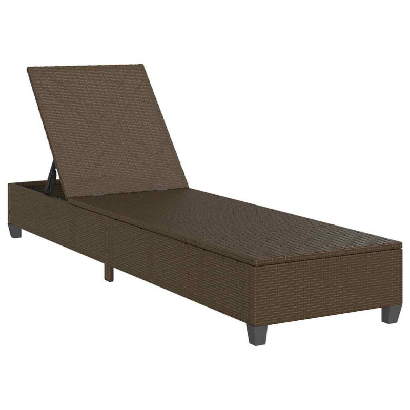 Leżak z poduszkami Brązowy 55x200x25,5cm Polirattan