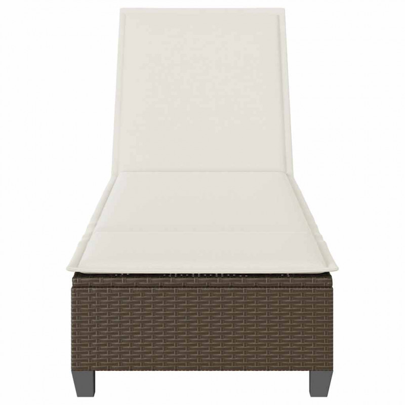 Leżak z poduszkami Brązowy 55x200x25,5cm Polirattan