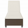 Leżak z poduszkami Brązowy 55x200x25,5cm Polirattan