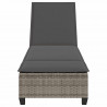 Leżak z poduszkami Szary 55x200x25,5cm Polirattan