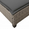 Leżak z poduszkami Szary 55x200x25,5cm Polirattan