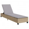 Leżak z poduszkami beżowy 55x200x25,5cm polirattan