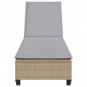Leżak z poduszkami beżowy 55x200x25,5cm polirattan
