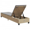 Leżak z poduszkami beżowy 55x200x25,5cm polirattan