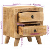 Szafka nocna 40x32x46 cm Drewno lite Surowe Mango