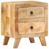 Szafka nocna 40x32x46 cm Drewno lite Surowe Mango