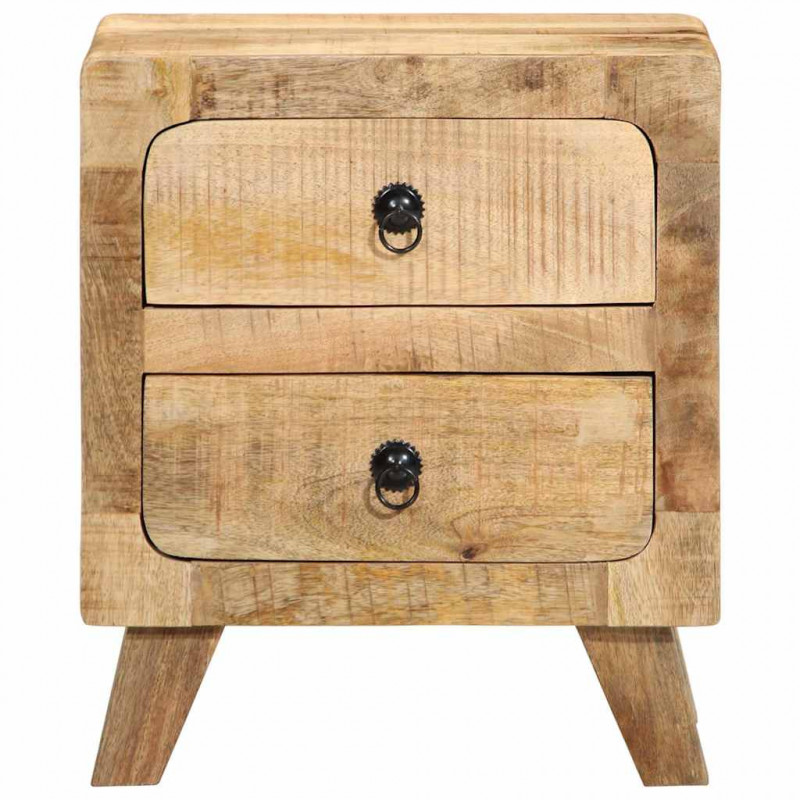 Szafka nocna 2 szt. 40x32x46 cm Drewno lite surowe mango