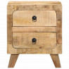Szafka nocna 2 szt. 40x32x46 cm Drewno lite surowe mango