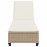 Leżak z poduszkami beżowy 55x200x25,5cm polirattan