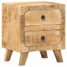 Szafka nocna 2 szt. 40x32x46 cm Drewno lite surowe mango