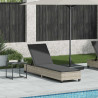 Leżak z poduszkami Jasnoszary 55x200x25,5cm Polirattan