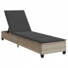Leżak z poduszkami Jasnoszary 55x200x25,5cm Polirattan