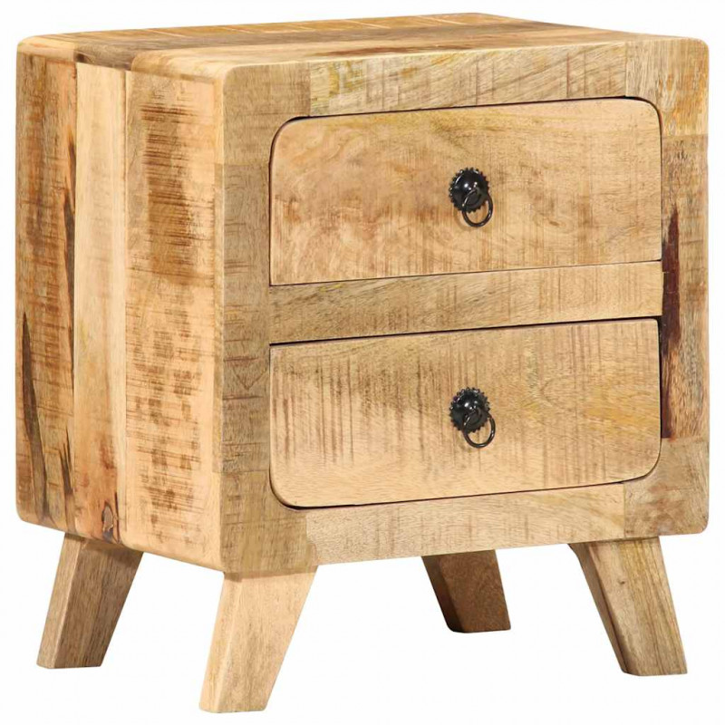 Szafka nocna 2 szt. 40x32x46 cm Drewno lite surowe mango