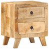 Szafka nocna 2 szt. 40x32x46 cm Drewno lite surowe mango