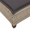 Leżak z poduszkami Jasnoszary 55x200x25,5cm Polirattan