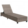 Leżak z poduszkami Szary 55x200x25,5cm Polirattan