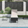 Leżak z poduszką Czarny 55x200x44cm polirattan