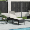 Leżak z poduszką Czarny 55x200x44cm polirattan