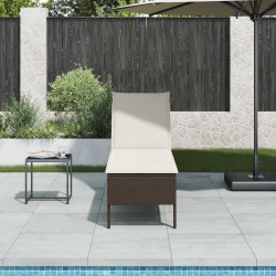 Leżak z poduszką Brązowy 55x200x44cm Polirattan