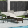 Leżak z poduszką Brązowy 55x200x44cm Polirattan