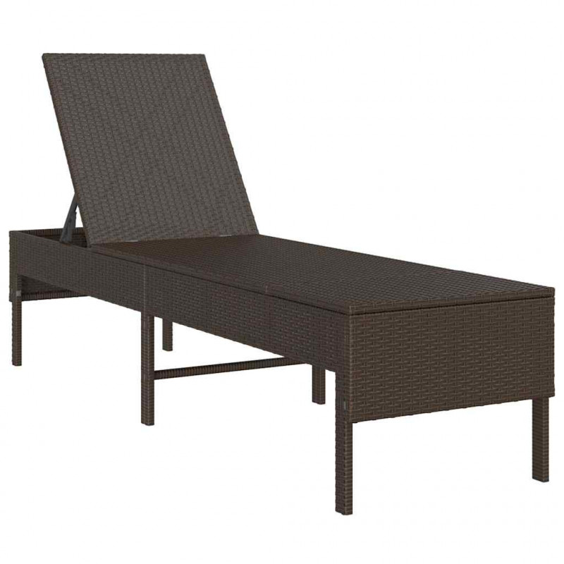 Leżak z poduszką Brązowy 55x200x44cm Polirattan