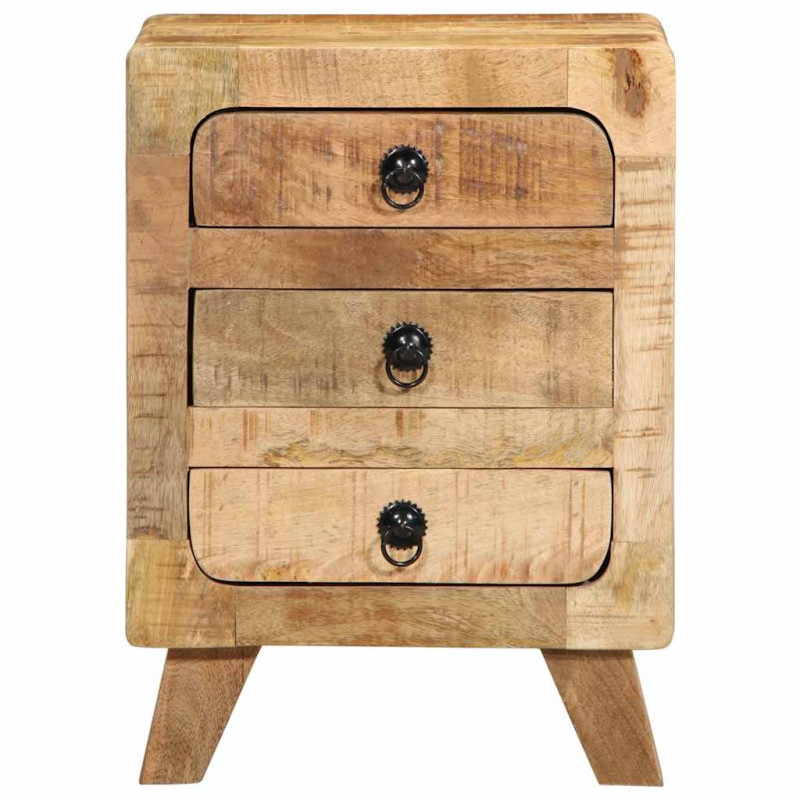 Szafka nocna 37x32x50 cm Drewno lite Surowe Mango