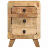 Szafka nocna 37x32x50 cm Drewno lite Surowe Mango
