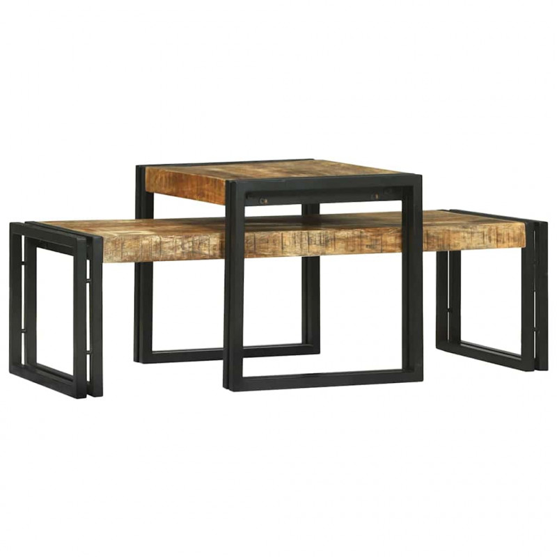 Stolik kawowy 2 pcs Brązowy 48 x 40 x 40 cm Drewno z mango