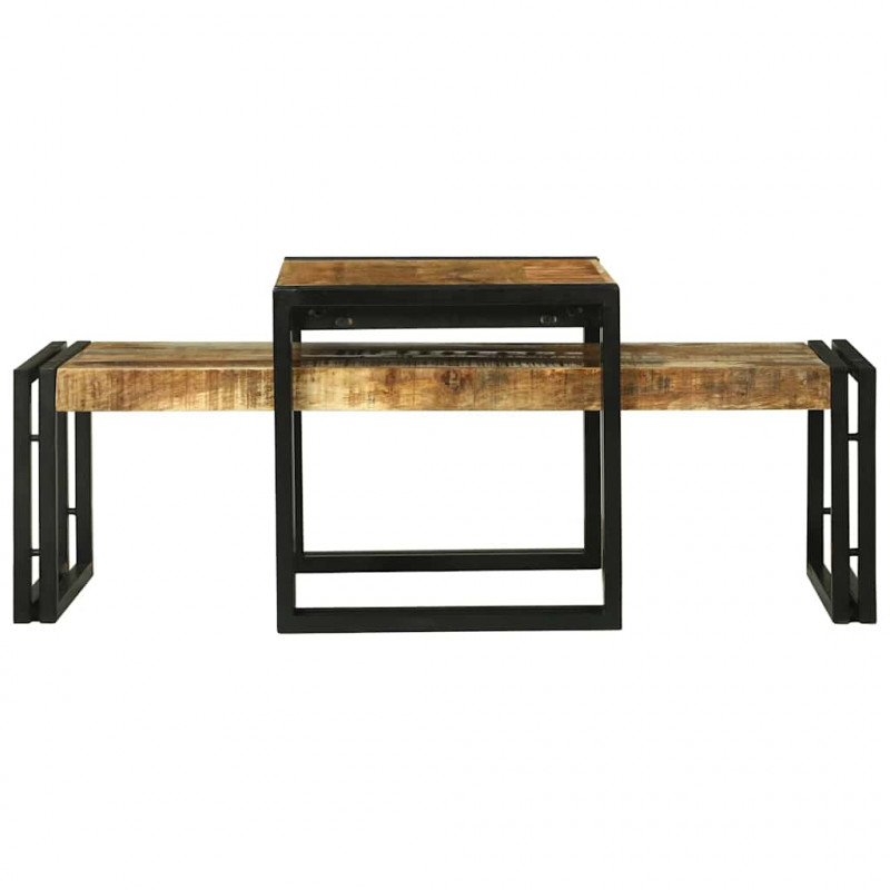 Stolik kawowy 2 pcs Brązowy 48 x 40 x 40 cm Drewno z mango