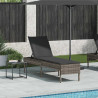 Leżak z poduszką Szary 55x200x44cm Polirattan