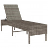 Leżak z poduszką Szary 55x200x44cm Polirattan