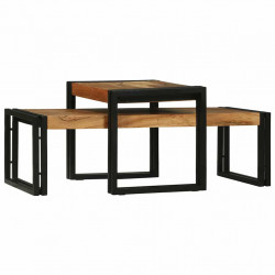 Stolik kawowy 2 pcs Brązowy 48 x 40 x 40 cm Lite Drewno Akacji