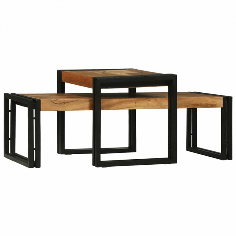 Stolik kawowy 2 pcs Brązowy 48 x 40 x 40 cm Lite Drewno Akacji