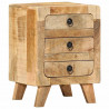 Szafka nocna 37x32x50 cm Drewno lite Surowe Mango