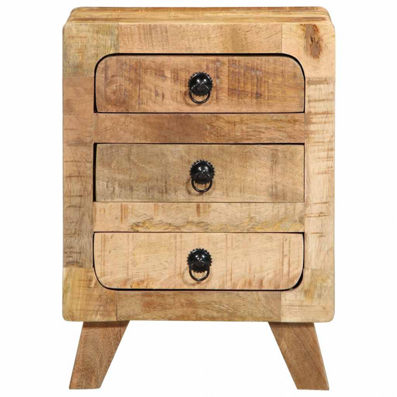 Szafka nocna 2 szt. 37x32x50 cm Drewno lite surowe mango