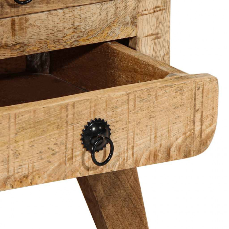 Szafka nocna 2 szt. 37x32x50 cm Drewno lite surowe mango