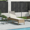 Leżak z poduszką beżowy 55x200x44cm polirattan