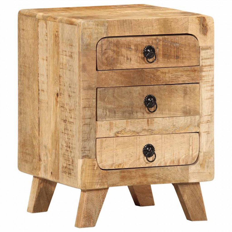 Szafka nocna 2 szt. 37x32x50 cm Drewno lite surowe mango