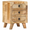 Szafka nocna 2 szt. 37x32x50 cm Drewno lite surowe mango