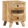 Szafka nocna 2 szt. 37x32x50 cm Drewno lite surowe mango