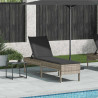 Leżak z poduszką Jasnoszary 55x200x44cm Polirattan