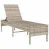 Leżak z poduszką Jasnoszary 55x200x44cm Polirattan