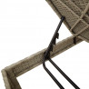 Leżak z poduszką Jasnoszary 55x200x44cm Polirattan