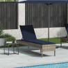 Leżak z poduszką Szary 55x200x44cm Polirattan