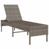 Leżak z poduszką Szary 55x200x44cm Polirattan