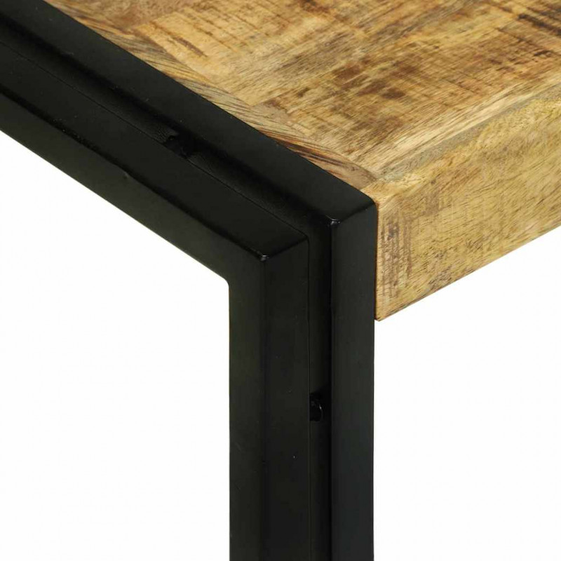 Stolik Nesting 3 pcs Brązowy i czarny Lite drewno mango i metal