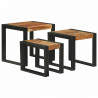 Stolik Nesting 3 pcs Lite drewno akacjowe i metal