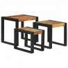 Stolik Nesting 3 pcs Lite drewno akacjowe i metal