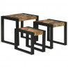 Stolik Nesting 3 pcs Lite drewno odzyskane i metal