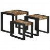 Stolik Nesting 3 pcs Lite drewno odzyskane i metal